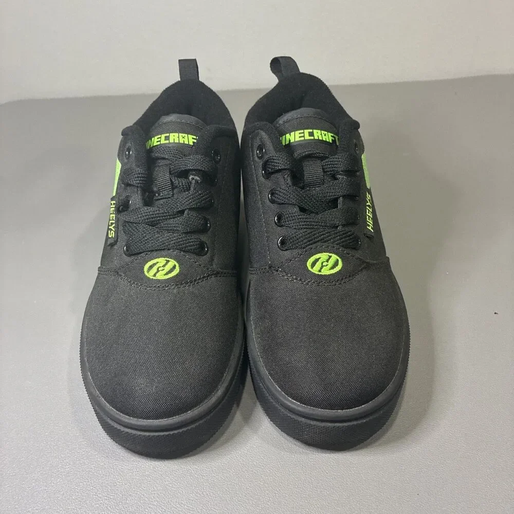 Heelys Pro 20 Minecraft Black Skate Shoes With Wheels Youth 4 Worn Once